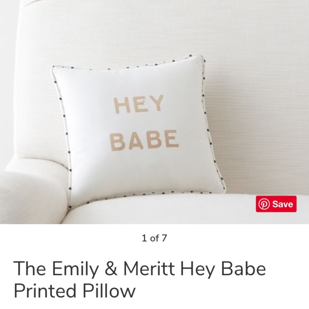 Emily & Meritt Hey Babe printed pillow